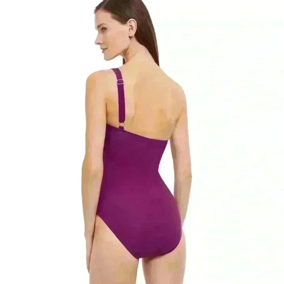 NWT Gottex Wild Flower One Shoulder One Piece Swimsuit Size 14 - Picture 5 of 5